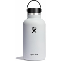 Hydro Flask Water Bottle Stainless Steel Vacuum Insulated, Large Opening with Leak-Proof Flex Cap, White