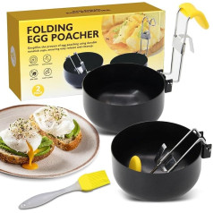2 Pack Stainless Steel Egg Cooker Non Stick Collapsible Hanging Egg Poached Rings Egg Cooker for Breakfast Cooking