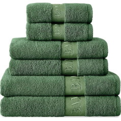GC GAVENO CAVAILIA Bamboo Towels 2 Pack 500gsm Super Absorbent Towels for Bathroom (50x80cm) 60% Bamboo 40% Cotton Extra Soft Green