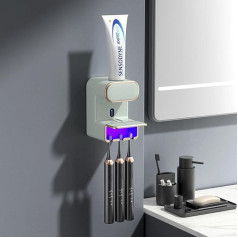 Wekity Automatic Toothpaste Dispenser, Wall-Mounted Electric Toothpaste Dispenser for Children and Adults, Waterproof and Dustproof Toothpaste Dispenser for Bathroom (Green)