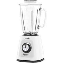 Moulinex LM4351 Blendforce 2 Electric Mixer with Powelix Technology, 800 W, 1.75 Litres, SmartLock System, 3 Speed Blender and Heat Resistant Glass Vase