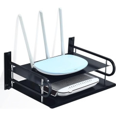 HNVNER Projector Wall Shelf, Floating Shelves Shelf for TV Box/Projector/Cable Boxes/DVD Player/Media Boxes/Game Console, Metal Router Shelf, Holder for Streaming Box (2 Layers, Large)