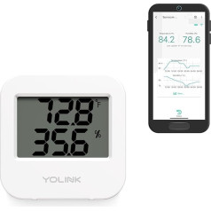 YoLink Intelligent Wireless Temperature Humidity Sensor, Wide Temperature Range (-22 to 158 Degrees) for Freezer, Refrigerator, Greenhouse