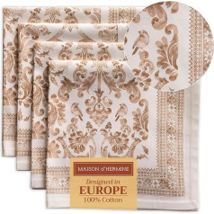 Maison d' Hermine Allure Christmas Napkins Comfortable 100% Cotton Soft and Comfortable Ideal for Family Dinner Wedding Cocktail Kitchen Thanksgiving Christmas 45cm x 45cm