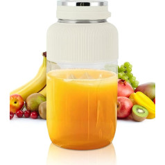 Multifunctional Portable Blender 1.2L 18000RPM Shakes Smoothies Cuts 6 Sheets USB Rechargeable, cream