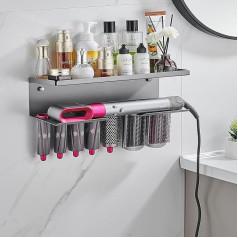 Holder for Dyson Airwrap, No Drilling, 2-in-1 Wall Mount Holder for Dyson Airwrap, Easy Storage, Aesthetic Dyson Hair Dryer, Wall Mount and Organiser Made of Durable (DS13)