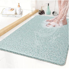 Avvrel Shower Mat, Non-Slip Washable, 60 x 40 cm, Quick Drying Bathtub Mat, Bathroom Rug, Non-Slip Mat with Drainage Holes, Massage Shower Mats, Loofah Bath Mat for Wet Areas, Green