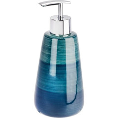 Wenko Soap Dispenser Pottery of Ceramic in Petrol, 8 x 8 x 17.5 cm