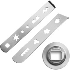 EIHI Set of 3 Biscuit Attachments, 8 Shapes Stainless Steel for Meat Mincer with Connection Ring, Pastry Attachment, Biscuit Attachment for Christmas Pastries, Baking Accessories