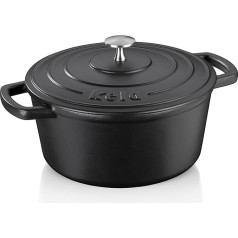 Kela 11940 Roasting Dish with Lid Cast Iron Enamel Coating High Heat Retention Suitable for Induction Cookers, 4 l