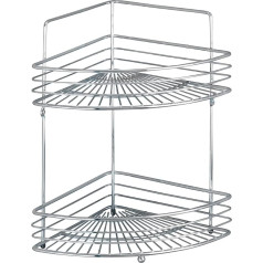 Wenko 16821100 Corner rack Milano 2 shelves, Metal Steel, 31.5 x 37 x 22 cm, Chrome