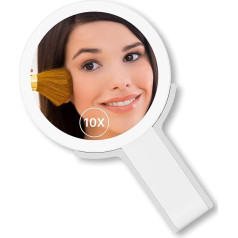 Fantasia® Beauty Makeup Mirror with Lighting - 10x Magnification & LED Light - Make Up Mirror - Ideal for Precise Makeup & Shaving - Cosmetic Mirror Rechargeable with USB-C for Bathroom & Travel