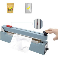 Hanchen Heat Sealer with Cutter 200 mm / 7.8 Inch Heat Sealing Machine Impulse Heat Sealer 310 W for Non-Woven Fabric Mylar Bag Kraft Paper Bag Heat Seal Material 220 V