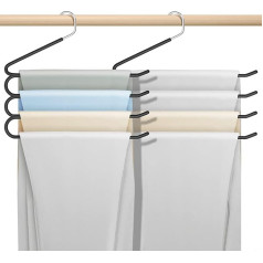Trousers Hangers for Jeans Trouser Hangers Stainless Steel Non-Slip Space Saving Tie Scarf Jeans Towel Clothes (3 Pack) Black