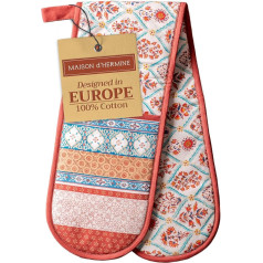 Maison d' Hermine Romane Double Oven Glove Outer 100% Cotton and Inner Filling 100% Polyester (18 x 89 cm)