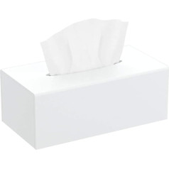HIIMIEI Acrylic Tissue Box, Tissue Holder, Table Napkin Dispenser for Home, Office, Restaurant, White