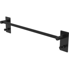 SUS304 Towel Rail No Drilling Stainless Steel Towel Rail Bathroom Self-Adhesive Towel Rail Wall Mounted for Bathroom Kitchen (60 cm, Black)