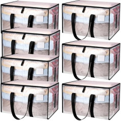 Yafe Large Storage Boxes for Clothes with Lids 91L Clear Capacity Storage Bags Organizer Moving Bags Packing Boxes for Moving Clothes Bedding Duvet Cover