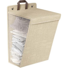 Laundry Basket Foldable Laundry Hamper Laundry Bag with Handle Collection Container XXL (Brown)