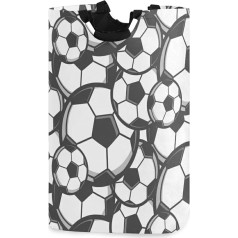 xigua Schwarz-weißer Fußball-Wäschekorb, groß, wasserdicht, mit Griff, Wäschekörbe, faltbar, leicht, langlebig, Aufbewahrungskorb für Badezimmer, Schlafzimmer