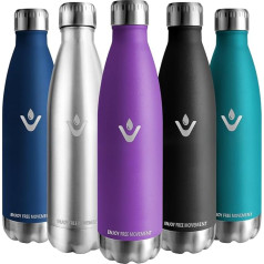 Vikaster Thermos 750 ml, Leak-Proof Thermos Flask 0.75 L, BPA-Free Reusable Thermos Flask, Stainless Steel Drinking Bottle for Camping, Yoga, Gym, Fitness, Travel, Outdoor