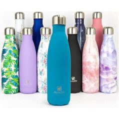 Nuactiv Stainless Steel Water Bottle - 24 Hours Cold and 12 Hours Hot - Thermos Flask for Children - 500 ml Vacuum Water Bottle BPA Free - Insulated Flask Leak-Proof Water Bottle for Bike, Sports,