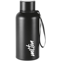 Milton Aura 500 Thermosteel Bottle, 520 ml, Black | 24 Hours Hot and Cold | Easy to Carry | Rust Proof | Leak Proof | Tea | Coffee | Office | Gym | Home | Kitchen | Hiking | Trekking | Travel Bottle