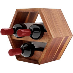 Wooden Wine Rack Freestanding Liqueur Wall Mounted Honeycomb Design