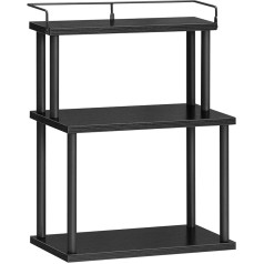 HOOBRO Spice Rack, Kitchen Rack, Storage Rack with 3 Levels, Desk Organiser, for Kitchen Worktop, Desk, Study Room, Office, Black EBB02TL01