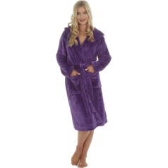 Style It Up Men's Women's Unisex Coral Fleece Dressing Gown Warm Soft Cosy Hood Thin His Hers Loungewear Sleepwear Robe UK
