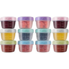Salad Dressing Containers with Lids Reusable Leakproof Lunch Box Dishwasher Microwave Safe Small Spice Containers with Scale Pack of 6