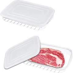 Sicheii Bacon Containers for Refrigerator, Airtight with Soft Silicone Lid, Deli Meat Containers for Refrigerator, Stackable Cold Cuts, Food Storage Containers, Ham and Cheese