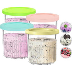 Fengshengli Eiscremebehälter für NC500 NC501, 680 ml Eisbehälter mit Deckel, wiederverwendbare Ersatz-Pint-Zubehör für Eismaschine, 4 Stück
