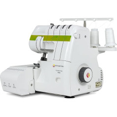 Triumphator 1700X Overlocker, Overlock Sewing Machine, 3/4 Thread with Differential, Full Metal Frame, 14 Stitches, Automatic Threading, 120 W Power-1200 Stitches per min, Foot Pedal (Green)