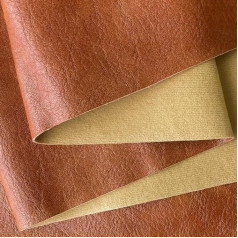 Faux Leather Fabric Sold by the Metre, Imitation Leather for Craft Decor, Soft Grain Padding Fabric, 91 x 135 cm, Brown