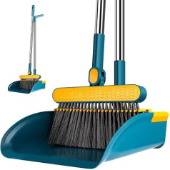 Broom and Dustpan Set, Broom Dustpan with Long Handle, Broom with Dustpan, Broom and Dustpan Set for Home, Dustpan Comb, Broom with Dustpan