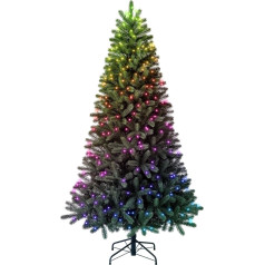 Twinkly Pre-Lit Shelf Tree - App Controlled LED Christmas Tree with 540 RGB (16 Million Colors) LEDs - Intelligent Indoor Christmas Lights - Green, 2.1m