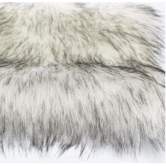 NIANTONG Shaggy Faux Fur Fabric, Fluffy Long Hair Faux Fur Fabric, White Faux Fur Fabrics with Black Lace for Crafts, Hobby Costumes, Decoration (Size: 1.6 x 1 m/62.9 x 39 inches)