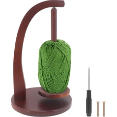 Yuhtech Crochet Yarn Holder, Wooden Yarn Spinner for Crochet, Knitting Yarn Dispenser, Rotating Magnetic Floating Yarn Ball Storage, Gift for Knitting Craft Lovers