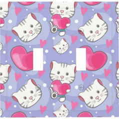 Cartoon Baby Panda Double Rocker Switch 2 Gang Wall Plate Double Decorative Switch Plate Electric Front Panel for Bathroom Kitchen Bedroom Decoration 4.9 x 5 Inch