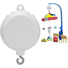 Baby Bed Bell Cot Pendant Bell Toy White Mechanical Music Box with 12 Pieces Relaxing Sweet Melody