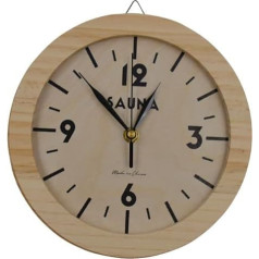 Sauna clock made of pine wood