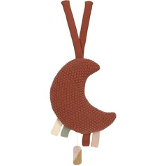 LÄSSIG Baby Music Box Made of Organic Cotton Good Evening Good Night Knitted Musical Moon Rust