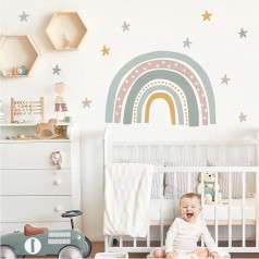 Little Deco DL921-4 Rainbow Wall Sticker Stars Nursery Baby Room Wall Sticker Decoration