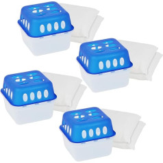 com-four® 4 x Dehumidifier with 3.2 kg Replacement Granules in Refill Bag, Dehumidifier without Electricity (04 Pieces - 400 g)