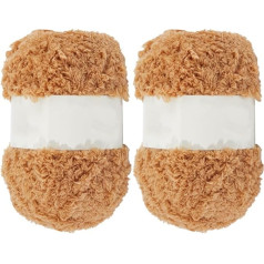 GORGECRAFT 200 m 2 Rolls Soft Coral Velvet Yarn Chenille Fluffy Sheep Yarn Crochet Knitting Sewing Amigurumi Yarn for Bags Hats Scarves Clothing Gloves Slippers Teddy Bear DIY Crafts Peru