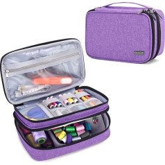 Luxja Sewing Accessory Bag, Sewing Accessory Storage, Sewing Accessory Box for Needles, Scissors, Tape Measure, Thread and Other Sewing Accessories for Home and Travel (No Accessories Included), Purple