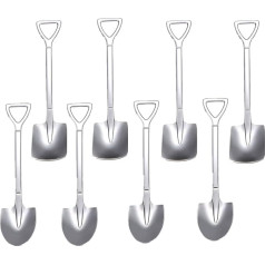 Fruit Dessert Scoop Spoon Forks Set Stainless Steel Teaspoon Mixed Spoon for Dessert Coffee Tea Ice Cream Fruit Cake Baby Food for Home Kitchen Restaurant (8 Pieces-Silver)