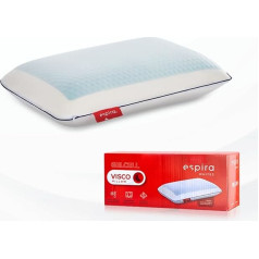 Espira Gel Cell – Orthopädisches Kissen 40x60 Memory Foam – Ergonomisches Nackenkissen für Bauch- & Rückenschläfer – Kühlendes Kopfkissen gegen Nackenschmerzen & Schnarchen – Waschbarer Bezug