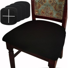 BUYUE Dining Chair Covers Water Resistant Washable Jacquard Stretch Seat Cushion Protector for Padded Chair Cover